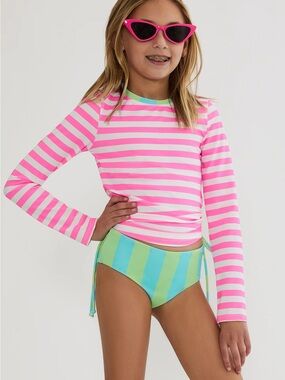 Beach Riot Little Addie & Janie Set Cove Stripe